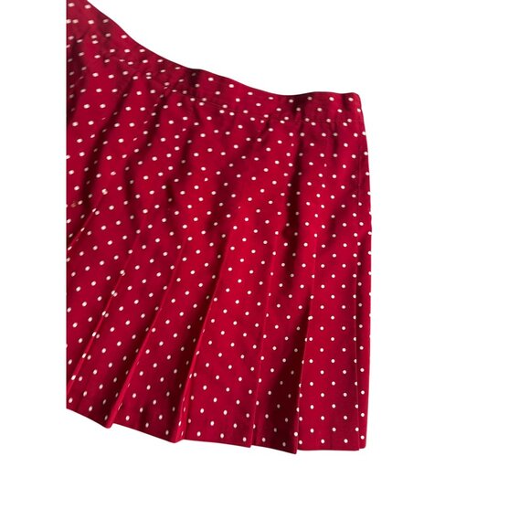 TAIL Vintage Red Polka Dot Pleated Tennis Skirt Size 16 - Picture 5 of 11